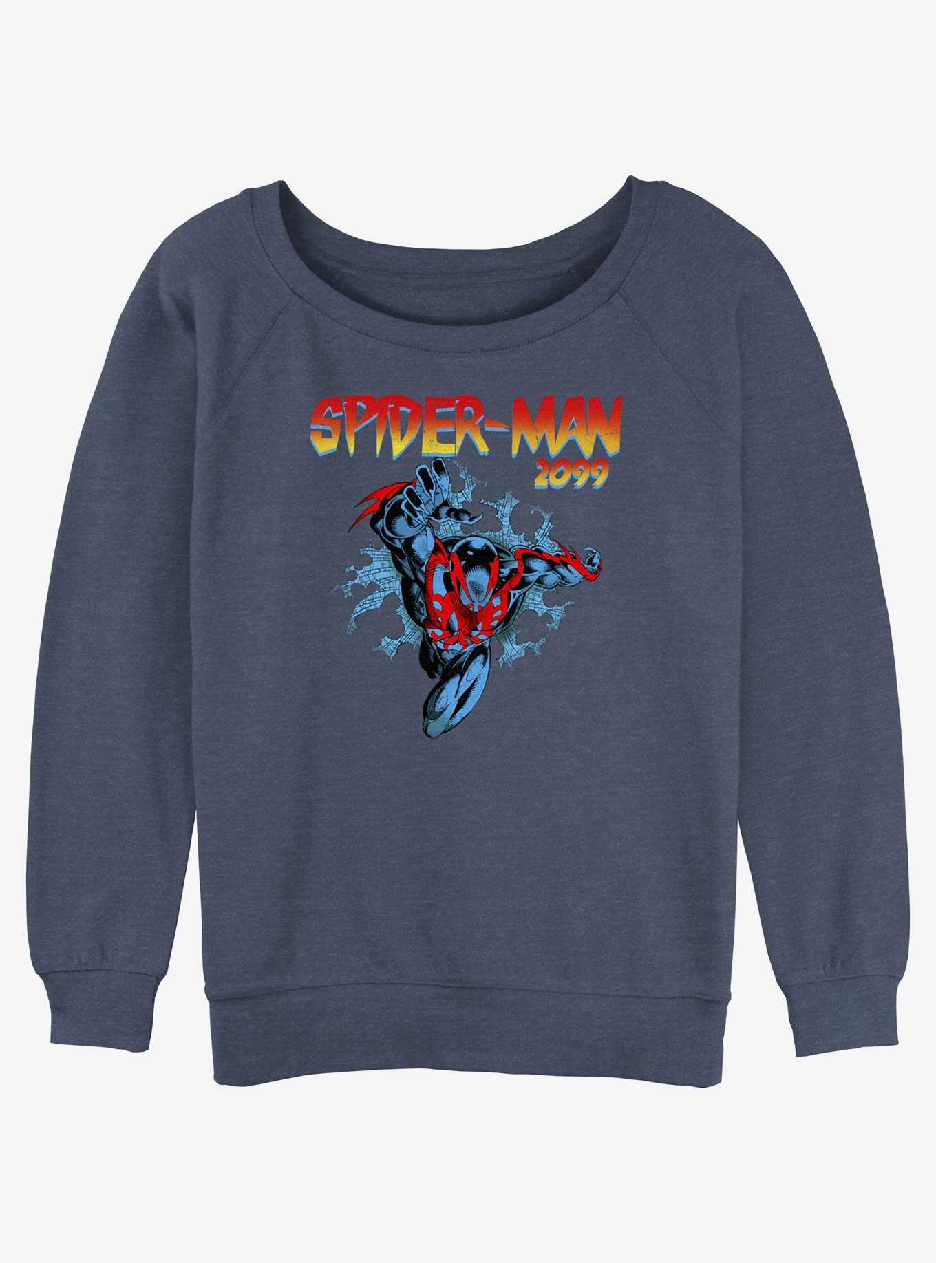 Marvel Spider-Man-2099 Womens Slouchy Sweatshirt, BLUEHTR, hi-res