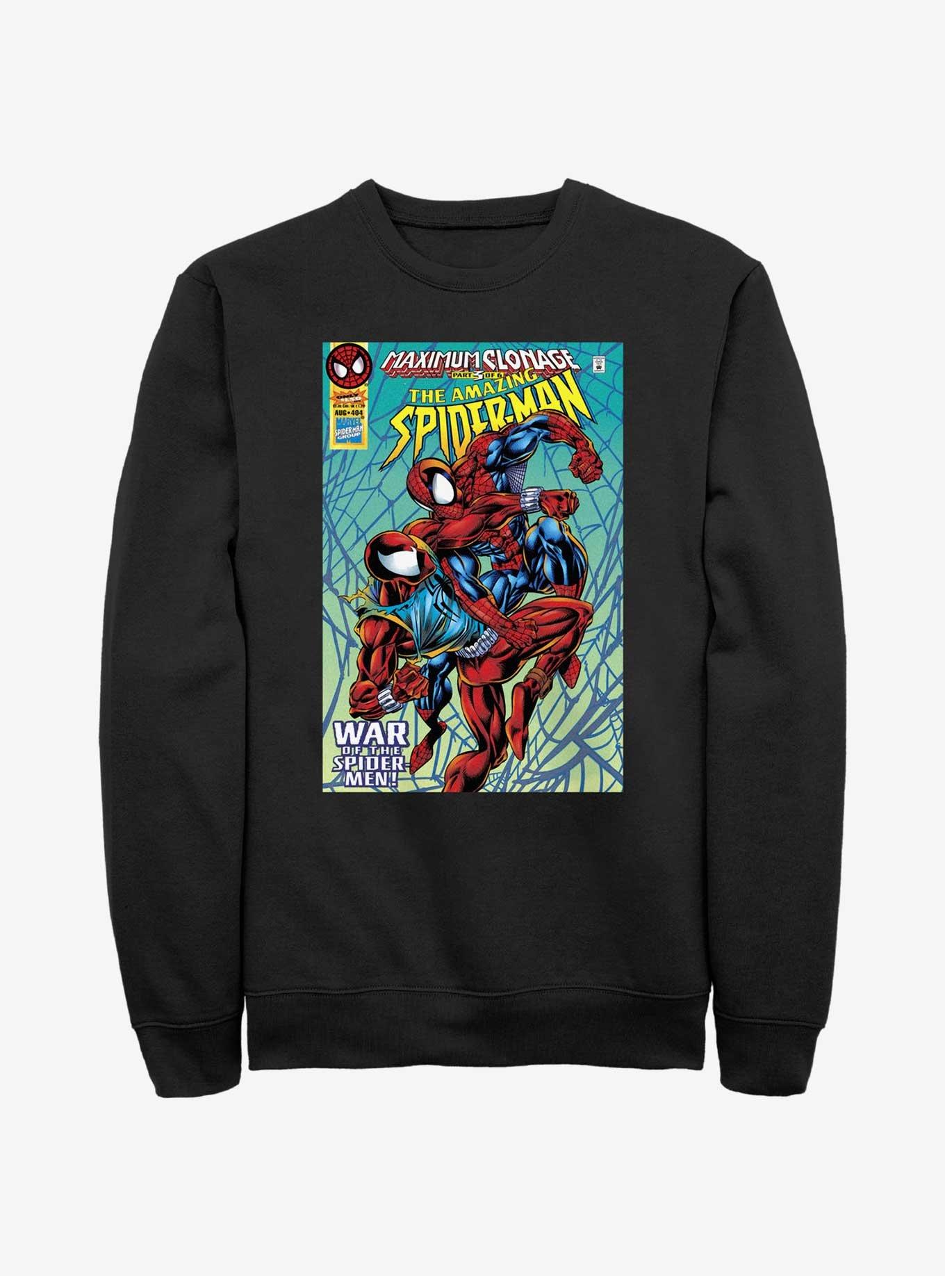 Marvel Spider-Man Clone Wars Comic Cover Sweatshirt, BLACK, hi-res