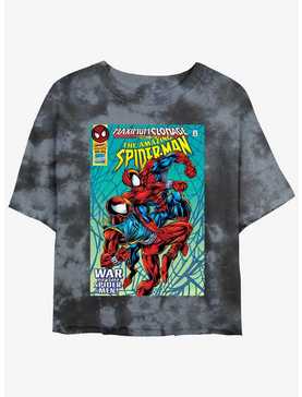Marvel Spider-Man Clone Wars Comic Cover Womens Tie-Dye Crop T-Shirt, , hi-res