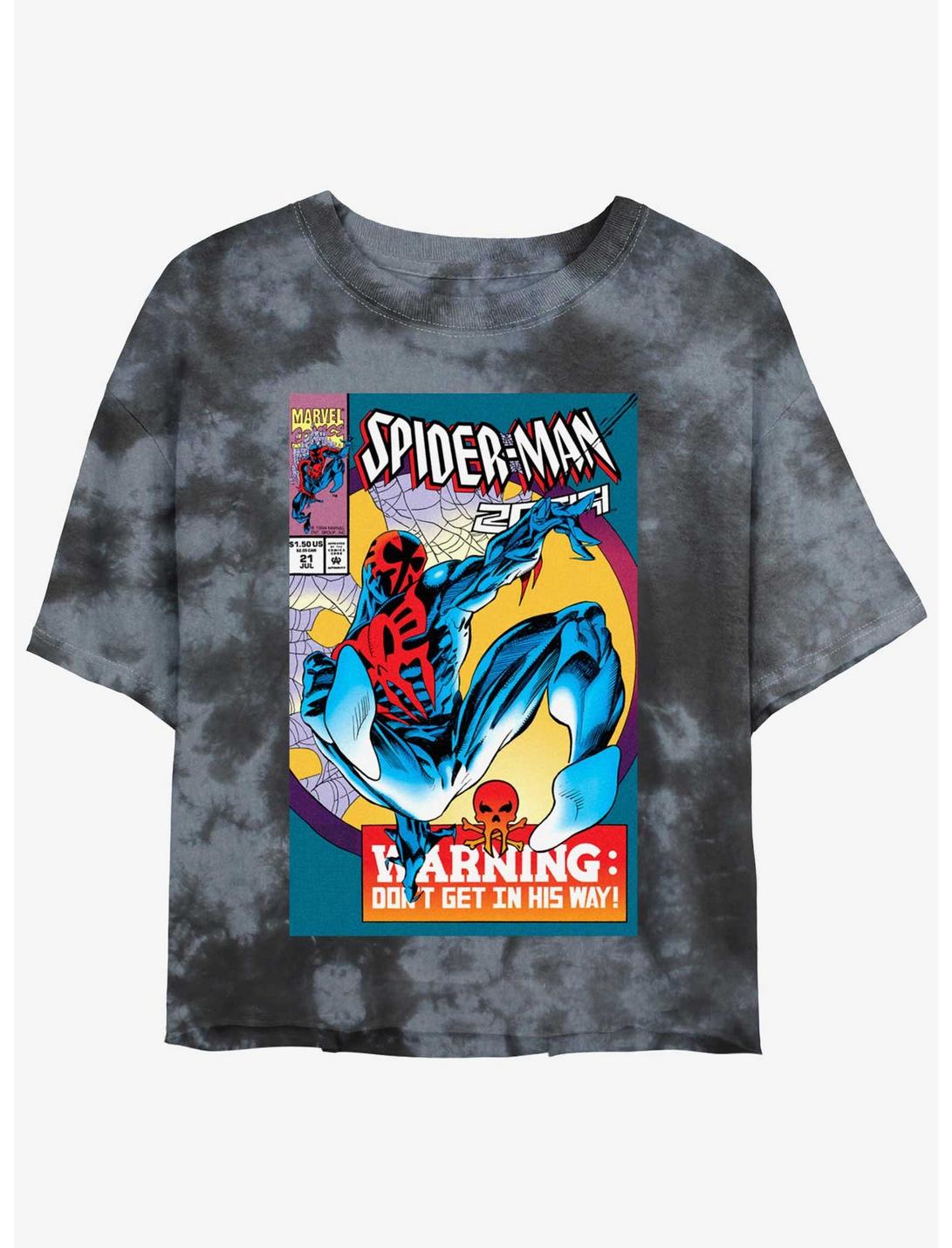 Marvel Spider-Man: Across the Spider-Verse O'Hara 2099 Comic Cover Womens Tie-Dye Crop T-Shirt, BLKCHAR, hi-res