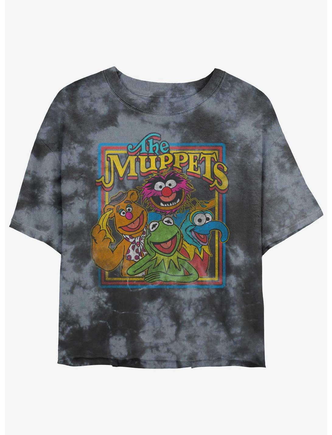 Disney The Muppets Retro Muppet Poster Womens Tie-Dye Crop T-Shirt, BLKCHAR, hi-res