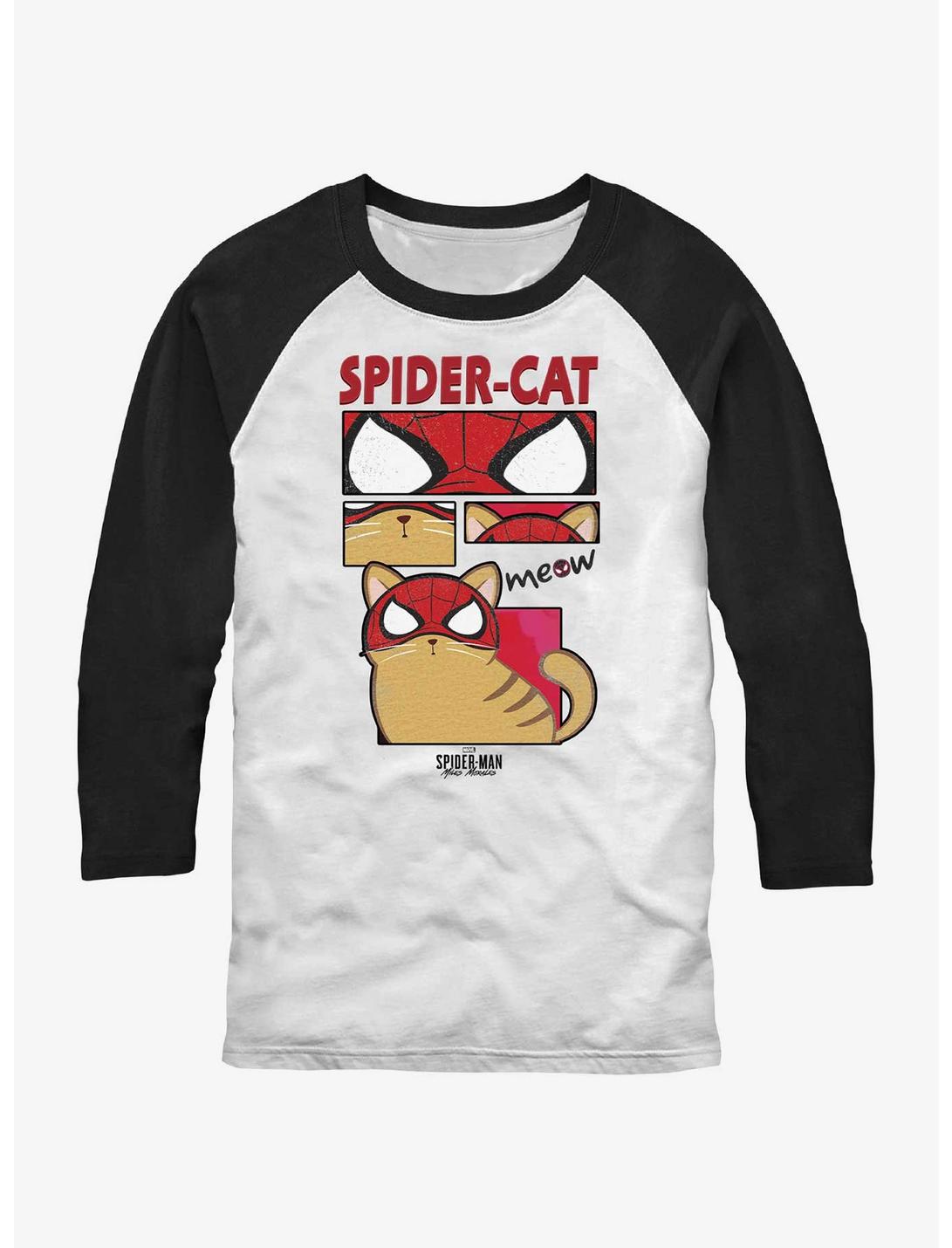 Marvel Spider-Man: Across the Spider-Verse Spider-Cat Raglan T-Shirt, WHTBLK, hi-res
