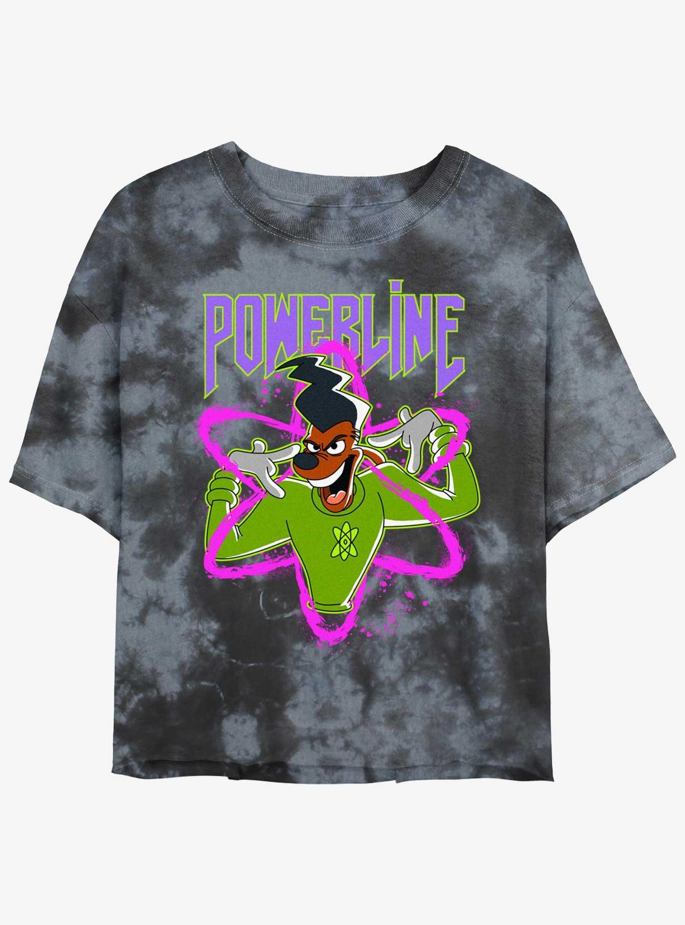 Disney Goofy I Have Power Womens Tie-Dye Crop T-Shirt, BLKCHAR, hi-res