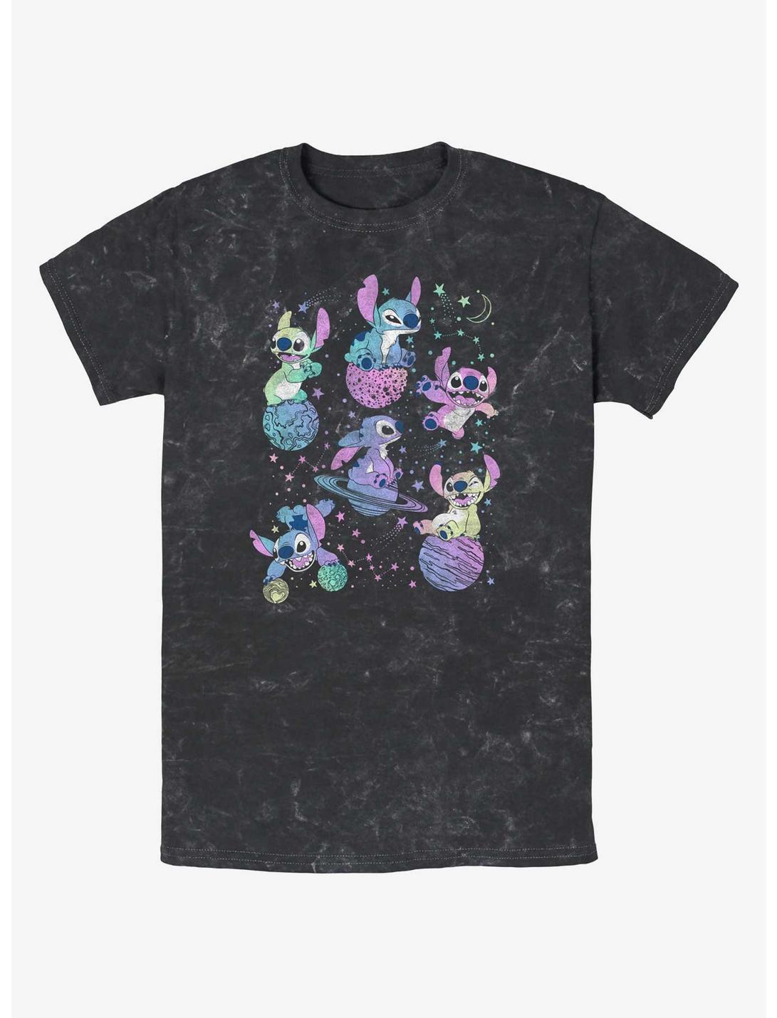 Disney Lilo & Stitch Planetary Stitch Mineral Wash T-Shirt, BLACK, hi-res