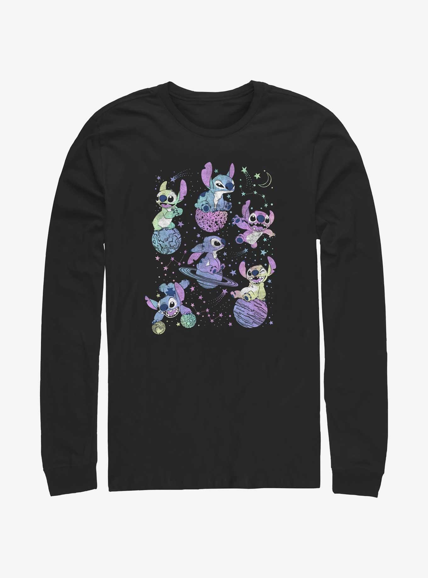 Disney Lilo & Stitch Planetary Stitch Long-Sleeve T-Shirt, BLACK, hi-res