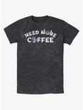 Disney Lilo & Stitch Need More Coffee Mineral Wash T-Shirt, BLACK, hi-res