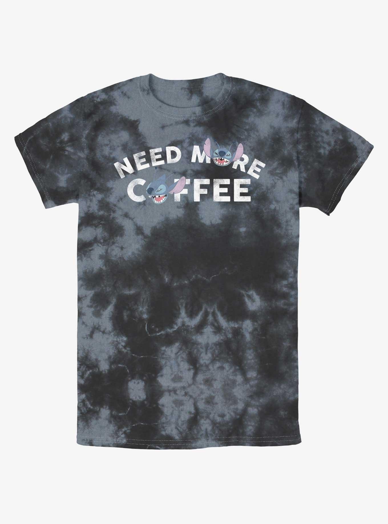 Disney Lilo & Stitch Need More Coffee Tie-Dye T-Shirt, BLKCHAR, hi-res