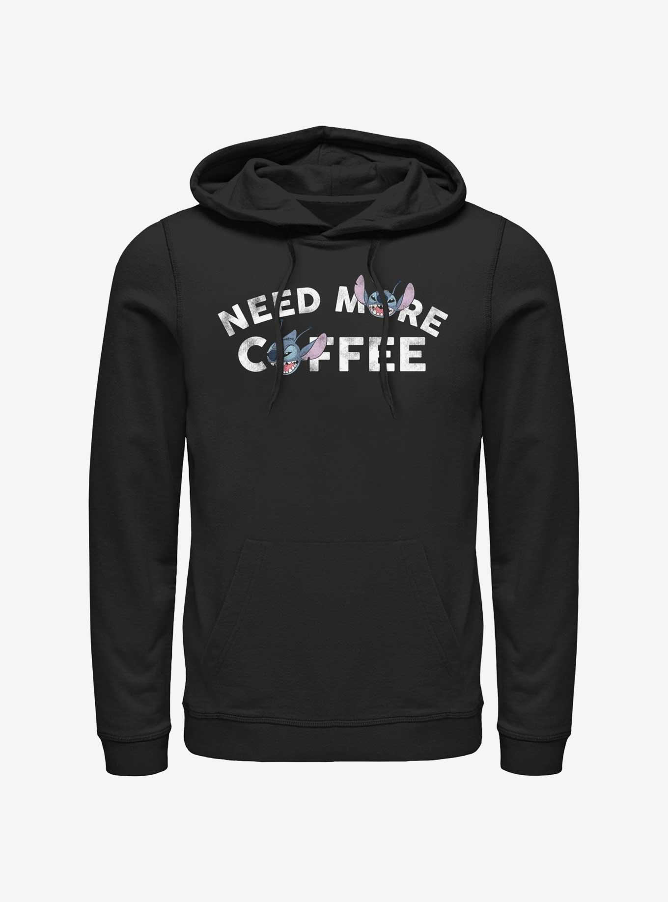 Disney Lilo & Stitch Need More Coffee Hoodie, BLACK, hi-res