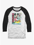 Disney Mickey Mouse Friends Goofy Donald and Pluto Raglan T-Shirt, WHTBLK, hi-res