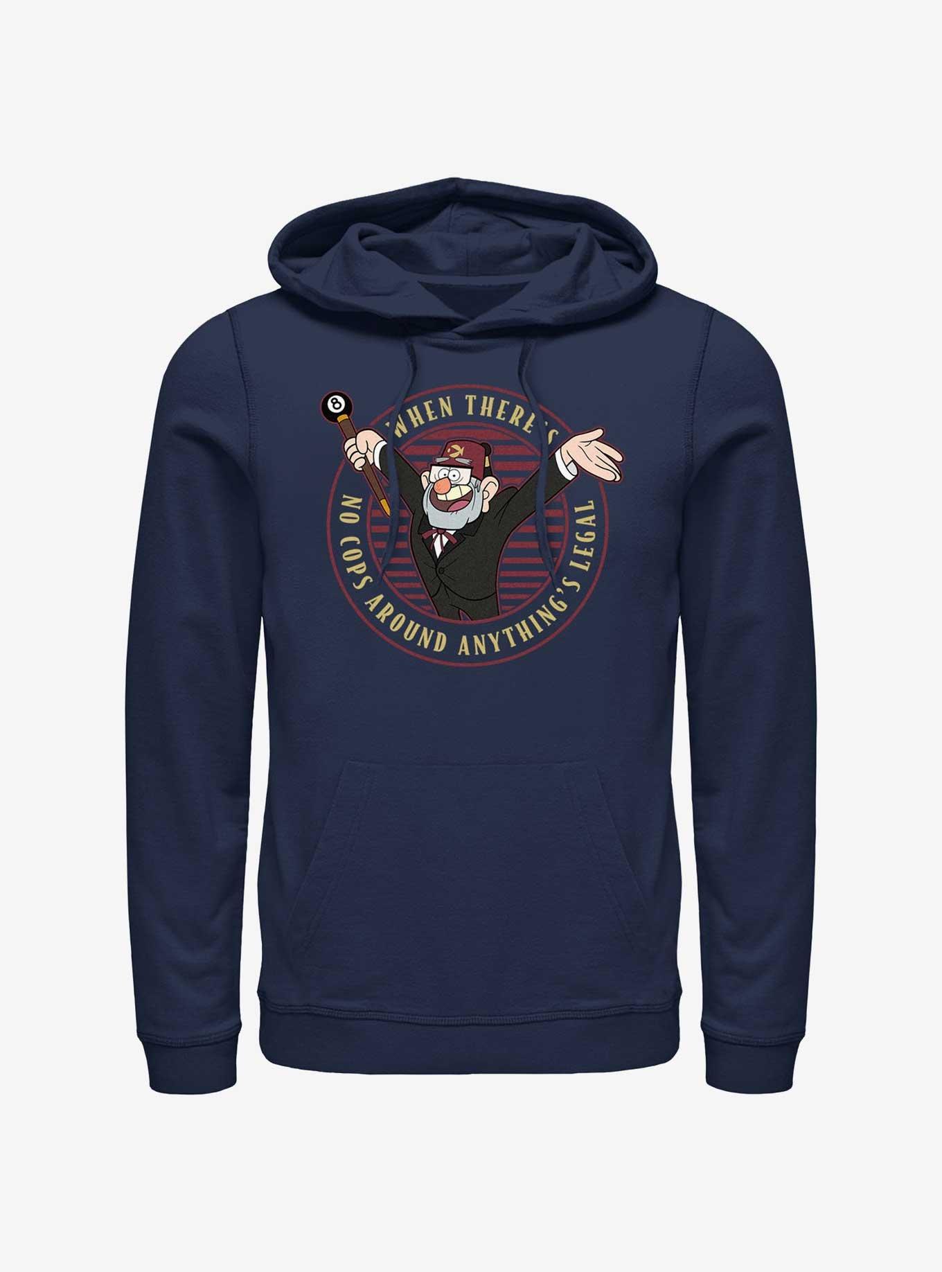 Disney Gravity Falls Stan No Cops Anything's Legal Hoodie, NAVY, hi-res