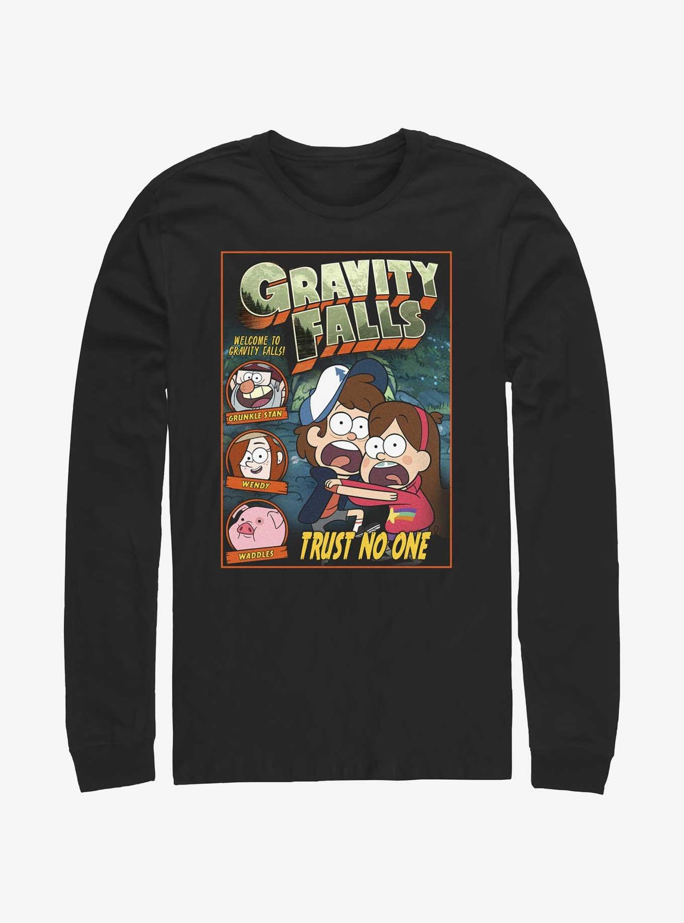 Disney Gravity Falls Trust No One Comic Cover Long-Sleeve T-Shirt, BLACK, hi-res