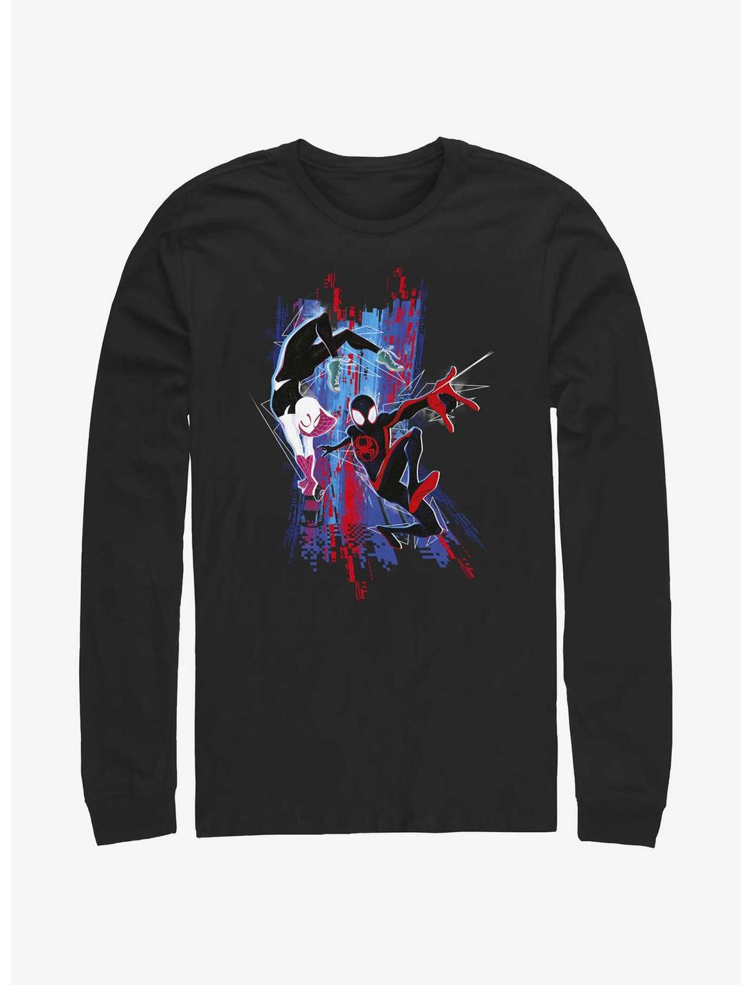 Marvel Spider-Man: Across the Spider-Verse Spider-Gwen and Miles Morales Long-Sleeve T-Shirt, BLACK, hi-res