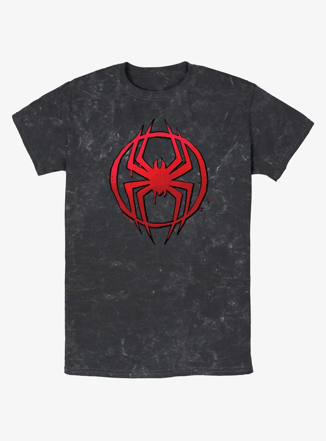 Marvel Spider-Man: Across the Spider-Verse Miles Morales Spider Logo Mineral Wash T-Shirt, , hi-res
