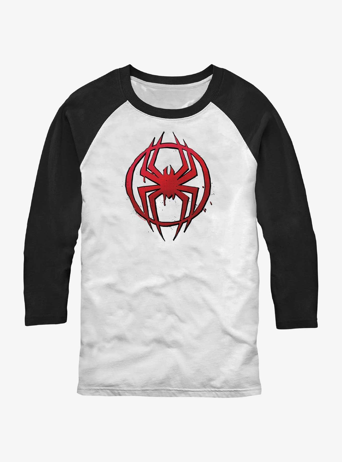 Marvel Spider-Man: Across the Spider-Verse Miles Morales Spider Logo Raglan T-Shirt, WHTBLK, hi-res