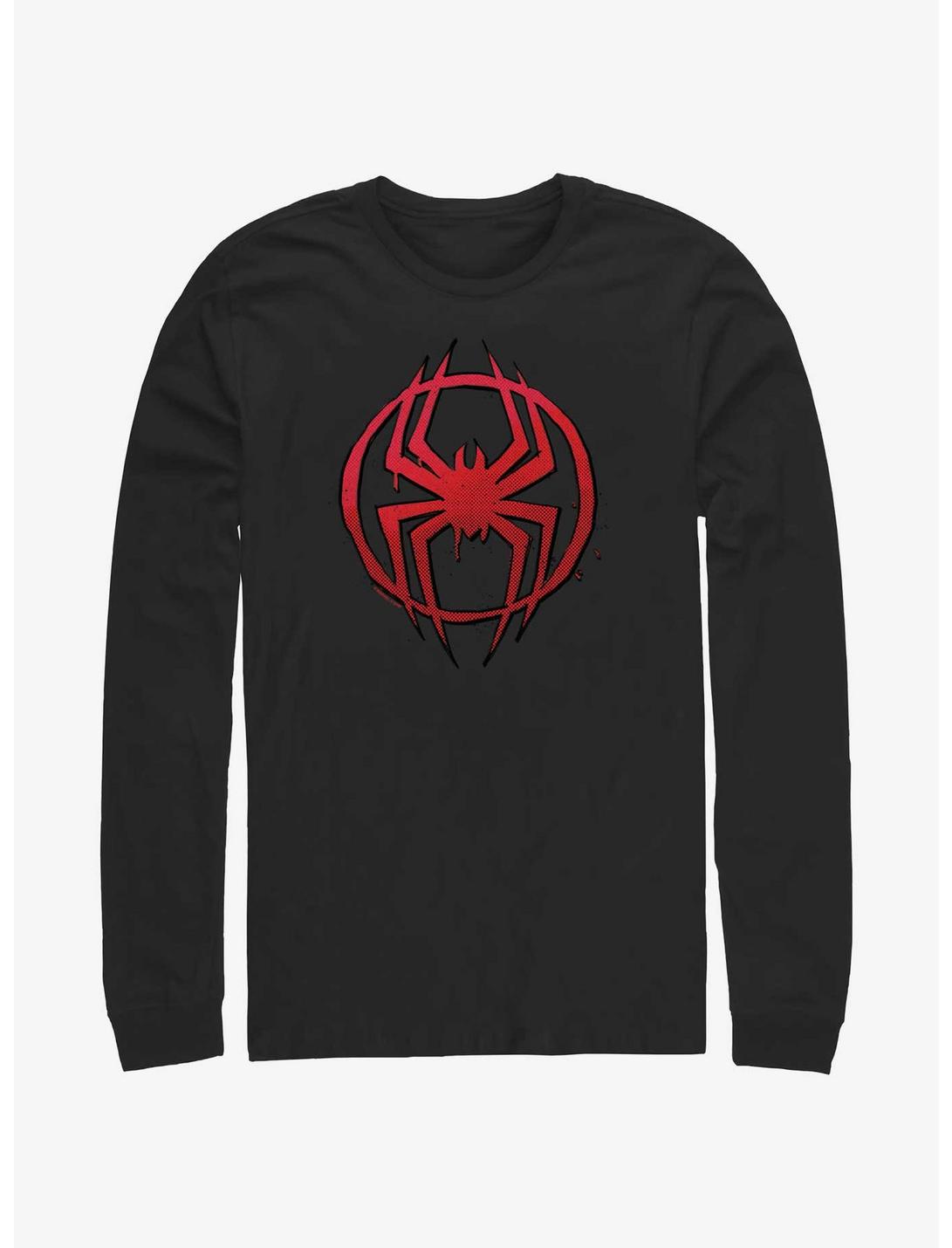 Marvel Spider-Man: Across the Spider-Verse Miles Morales Spider Logo Long-Sleeve T-Shirt, BLACK, hi-res