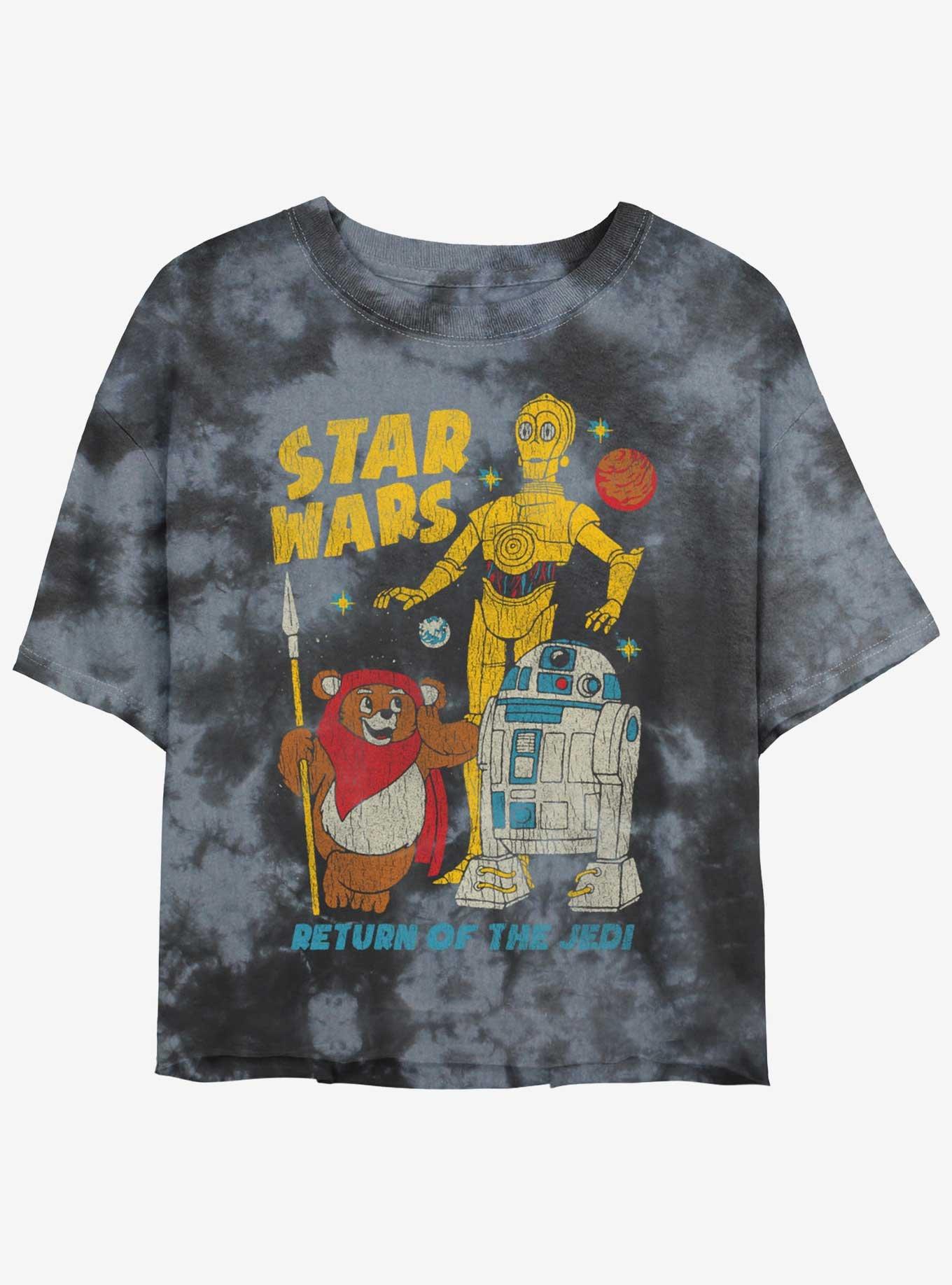Star Wars Walk The Ewok Womens Tie-Dye Crop T-Shirt, , hi-res