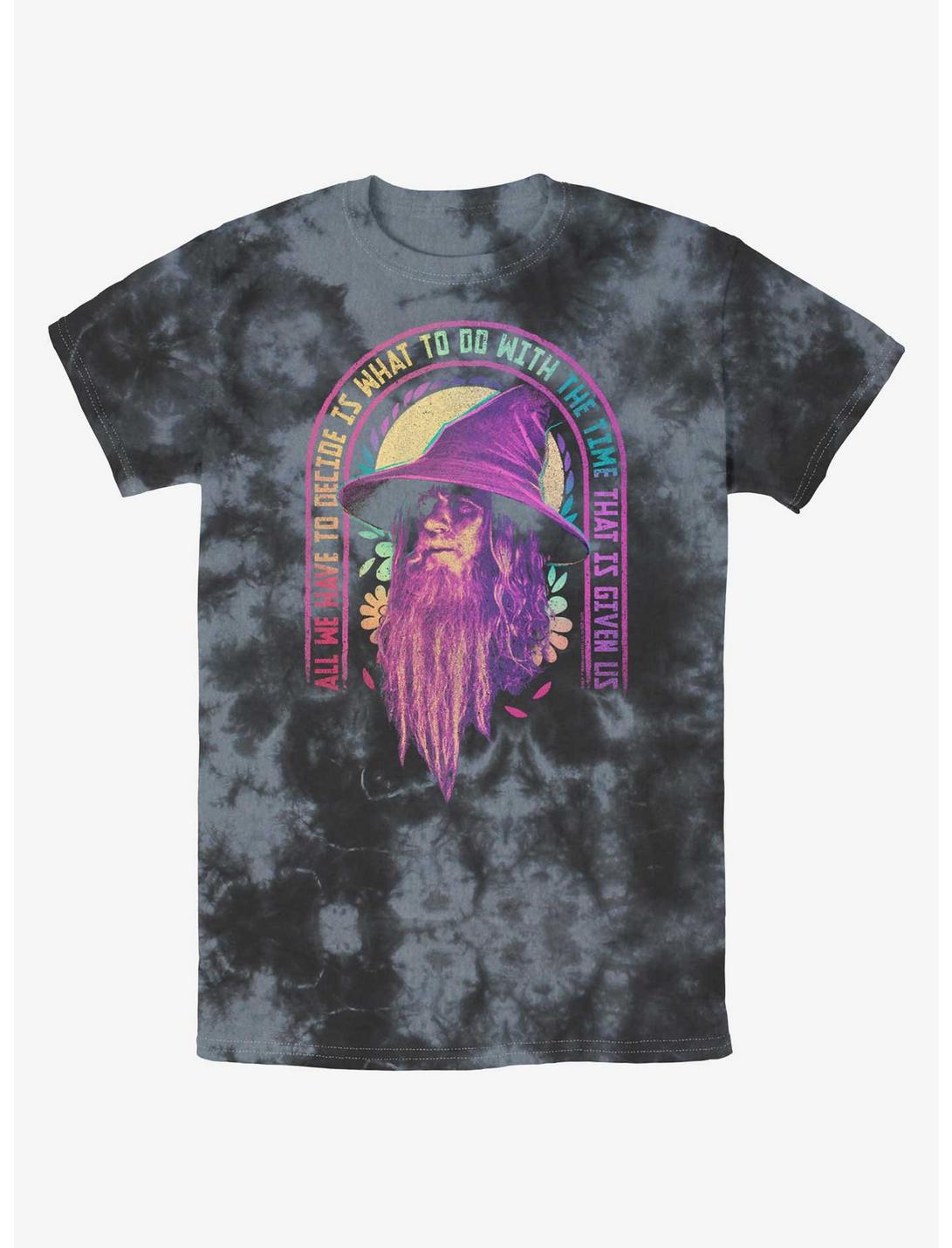 The Lord of the Rings Gandalf Decide With Time Tie-Dye T-Shirt, BLKCHAR, hi-res