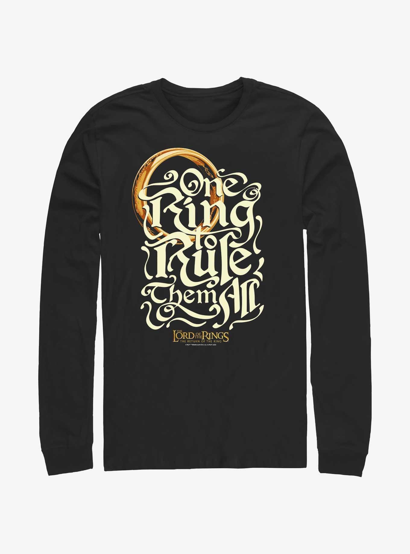 The Lord of the Rings One Ring Rules Long Sleeve T Shirt BLACK