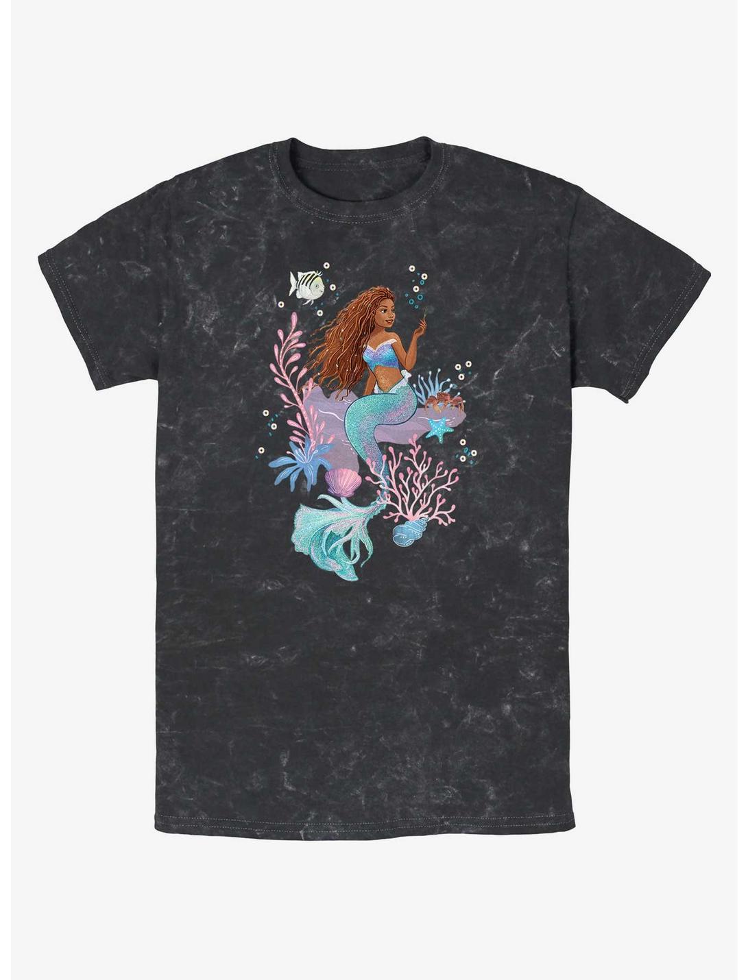 Disney The Little Mermaid Ariel Dinglehopper Mineral Wash T-Shirt, BLACK, hi-res