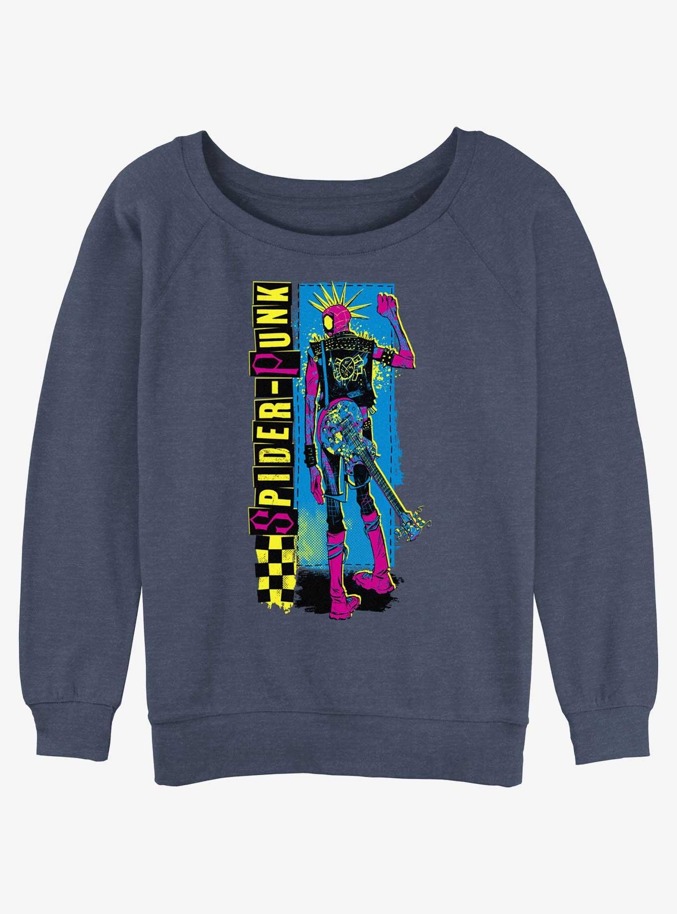 Marvel Spider-Man: Across the Spider-Verse Spider-Punk Womens Slouchy Sweatshirt, BLUEHTR, hi-res