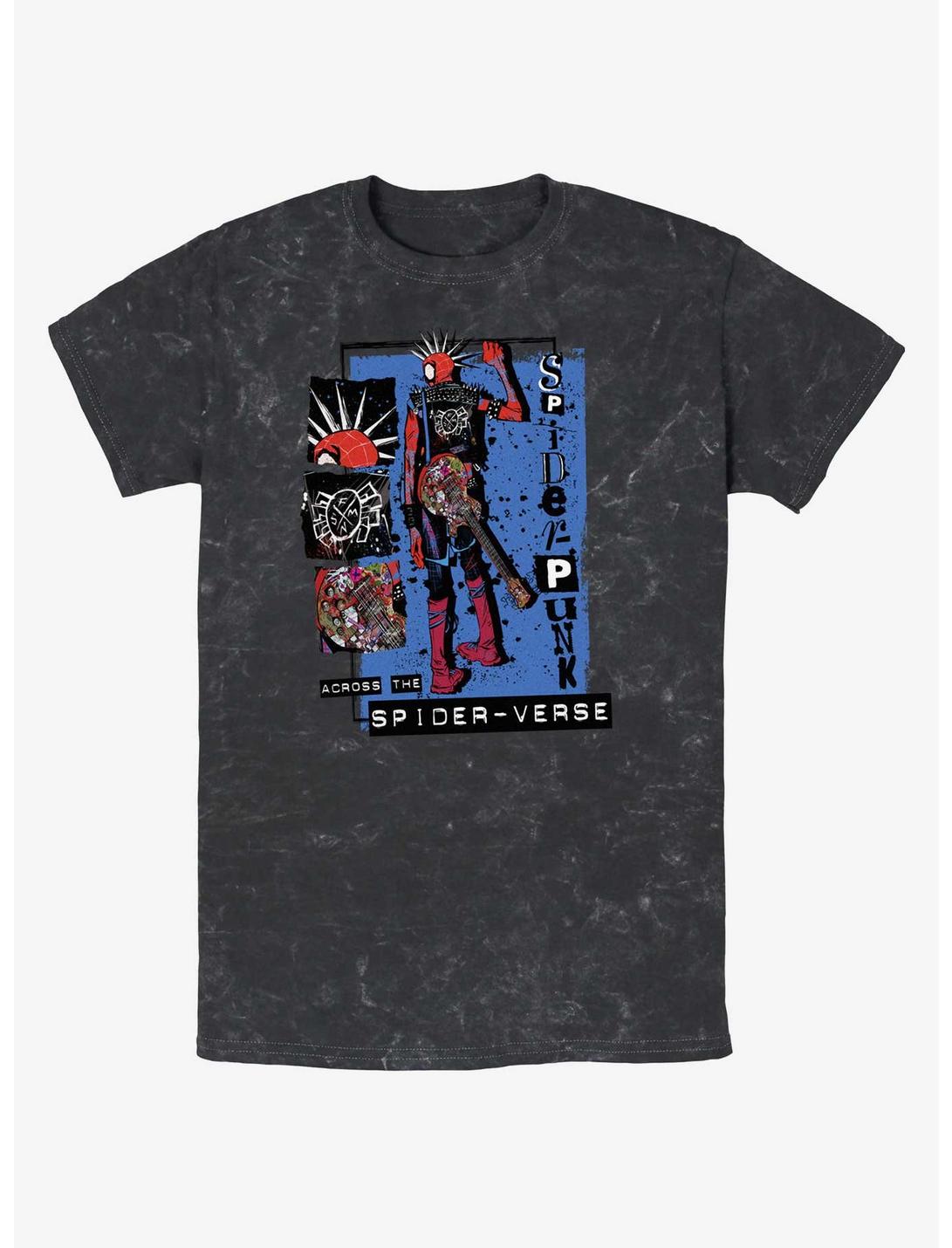 Marvel Spider-Man: Across the Spider-Verse Punk Power Mineral Wash T-Shirt, BLACK, hi-res
