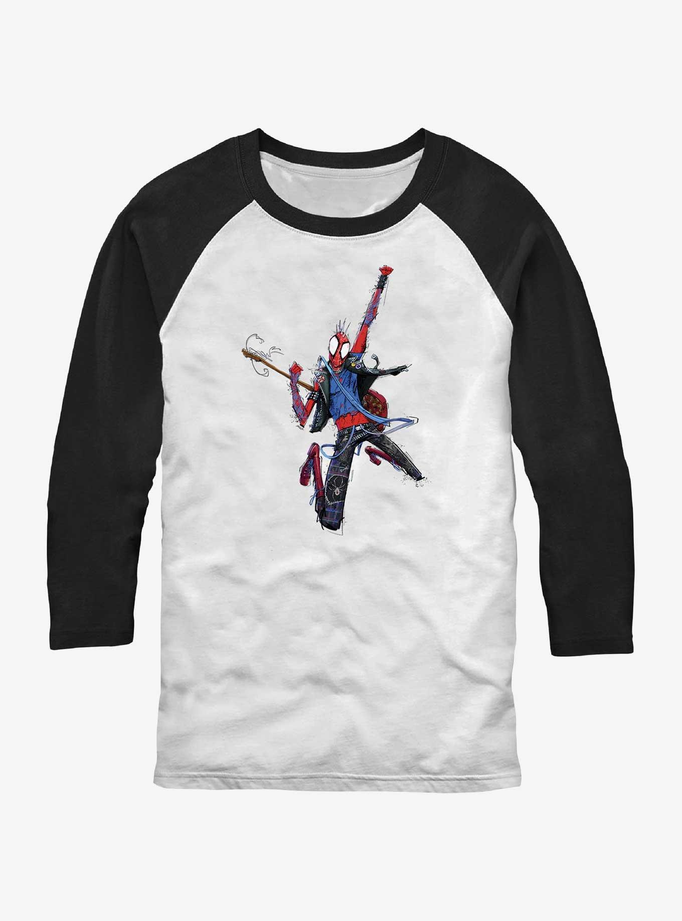 Marvel Spider-Man: Across the Spider-Verse Spider-Punk Rock Out Raglan T-Shirt, WHTBLK, hi-res
