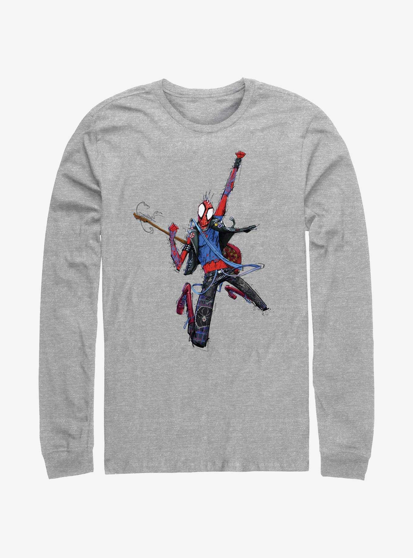 Marvel Spider-Man: Across the Spider-Verse Spider-Punk Rock Out Long-Sleeve T-Shirt, ATH HTR, hi-res