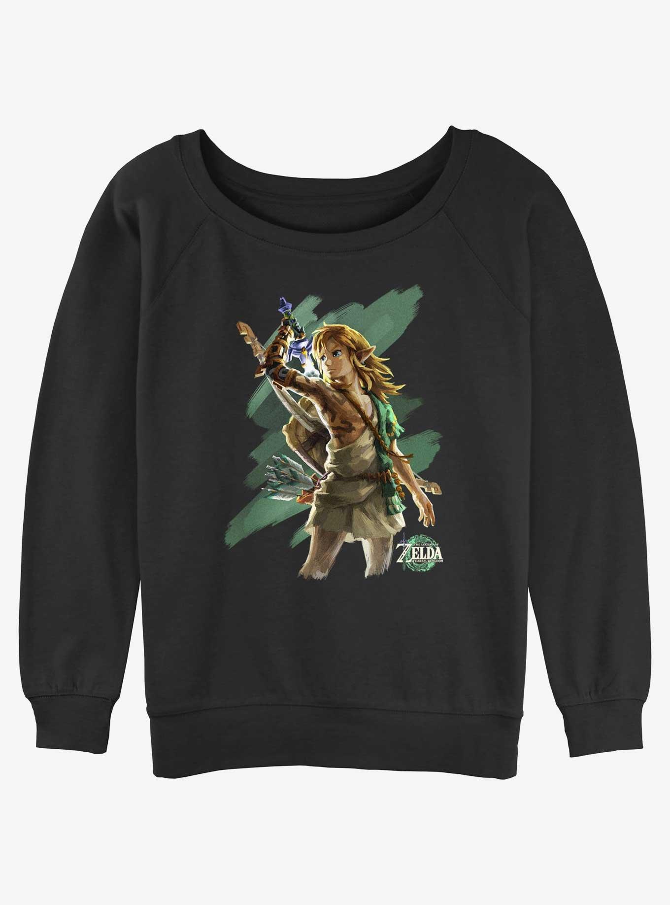 Nintendo Hero Link Womens Slouchy Sweatshirt, BLACK, hi-res