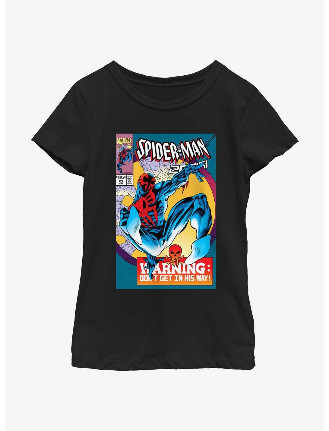 Marvel Spider-Man: Across the Spider-Verse O'Hara 2099 Comic Cover Girls Youth T-Shirt, BLACK, hi-res