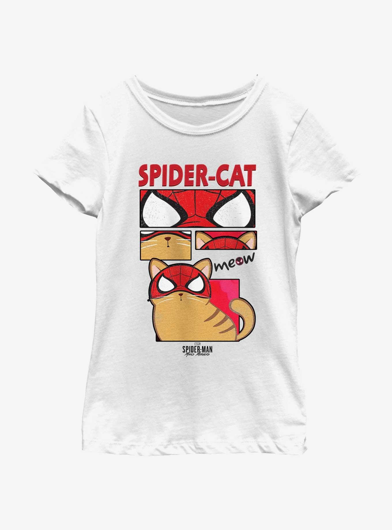 Marvel Spider-Man: Across the Spider-Verse Spider-Cat Girls Youth T-Shirt, WHITE, hi-res