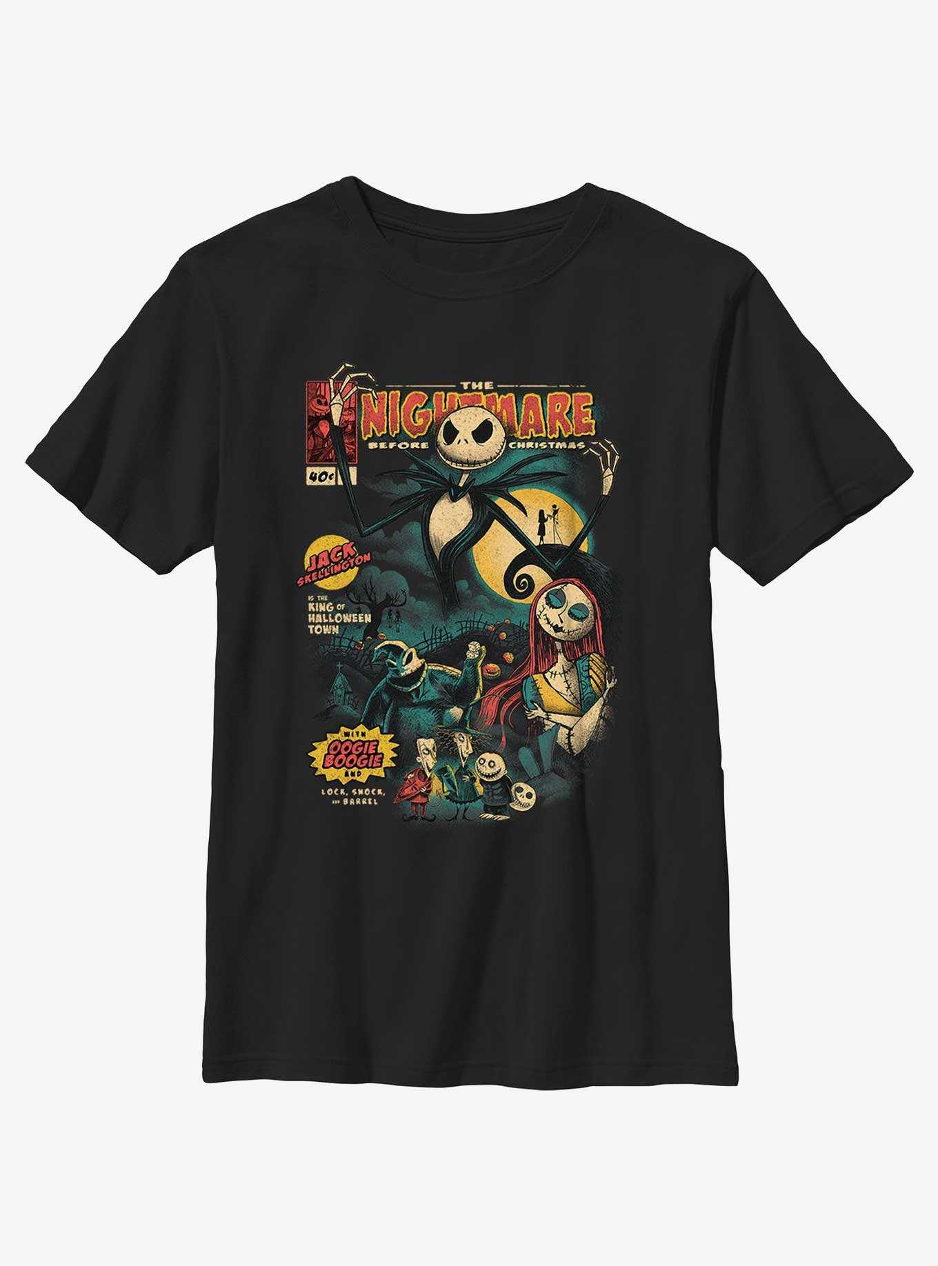 Disney The Nightmare Before Christmas Jack Skellington King of Halloween Comic Cover Youth T-Shirt, , hi-res