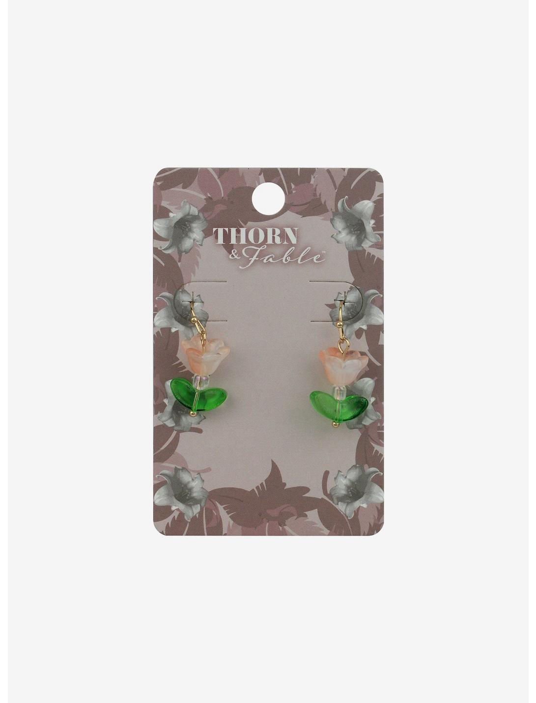 Thorn & Fable Pink Tulip Drop Earrings, , hi-res