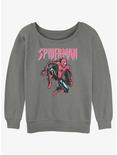 Marvel Spider-Man Spidey Pastel Womens Slouchy Sweatshirt, GRAY HTR, hi-res