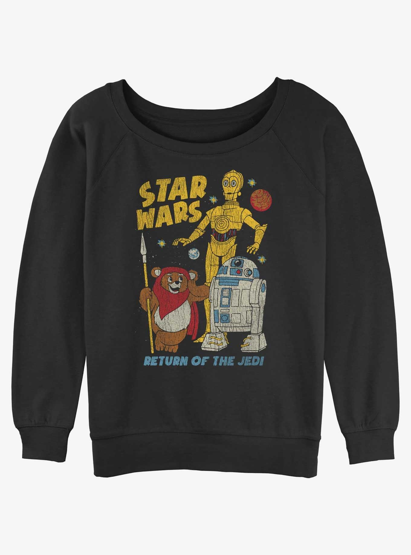 Star Wars Walk The Ewok Womens Slouchy Sweatshirt, BLACK, hi-res