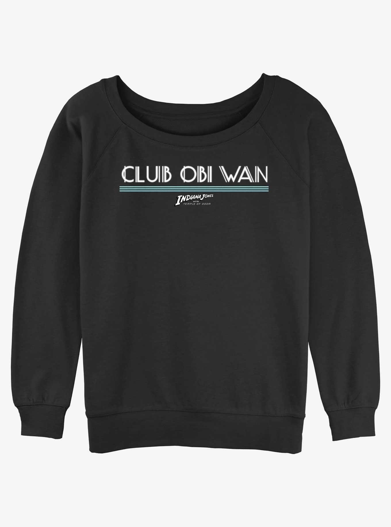 Indiana Jones Club Obi Wan Womens Slouchy Sweatshirt, BLACK, hi-res