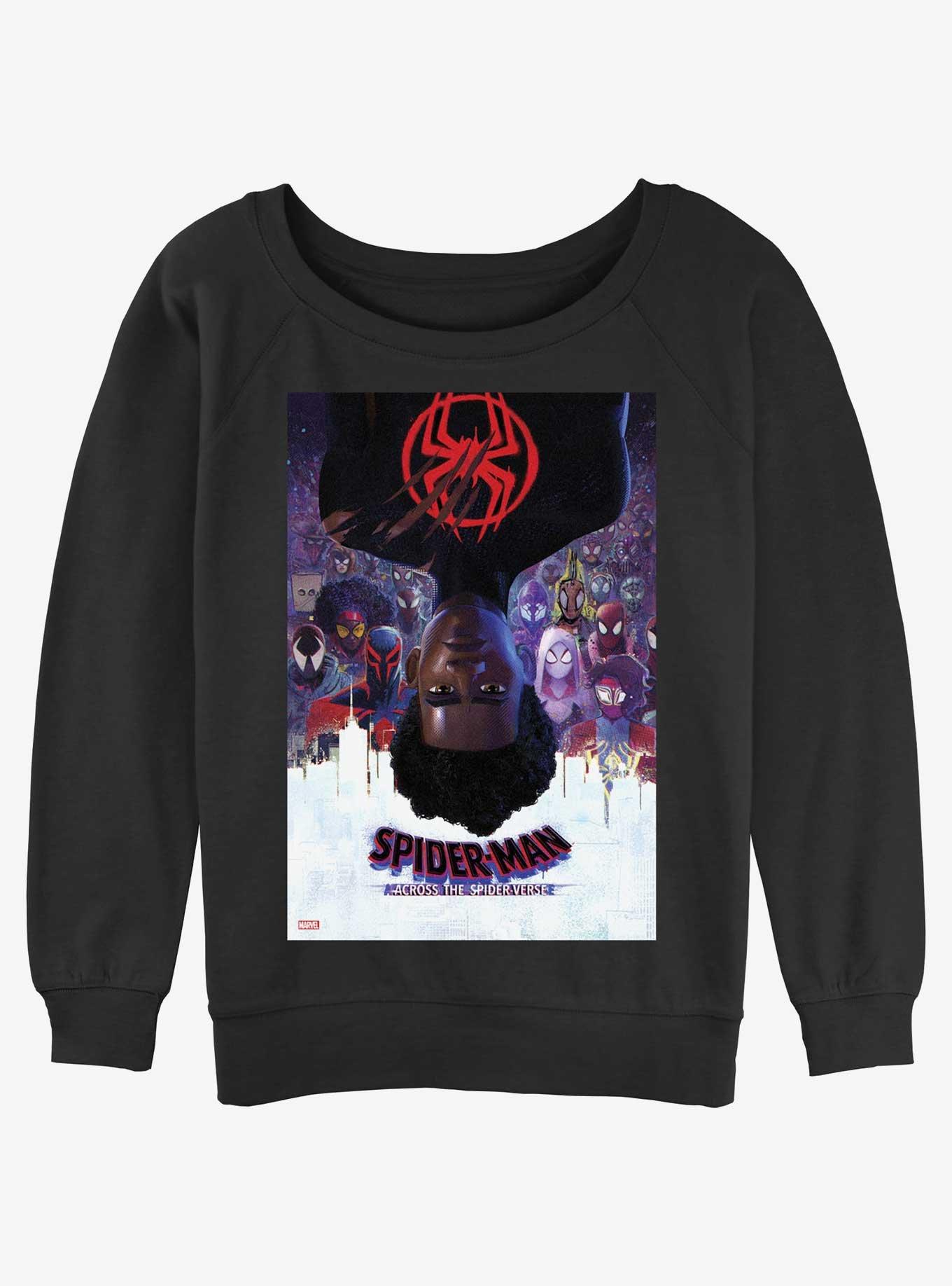 Marvel Spider-Man: Across the Spider-Verse Poster Womens Slouchy Sweatshirt, BLACK, hi-res