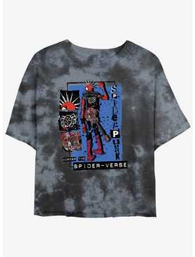 Marvel Spider-Man: Across the Spider-Verse Punk Power Womens Tie-Dye Crop T-Shirt, , hi-res