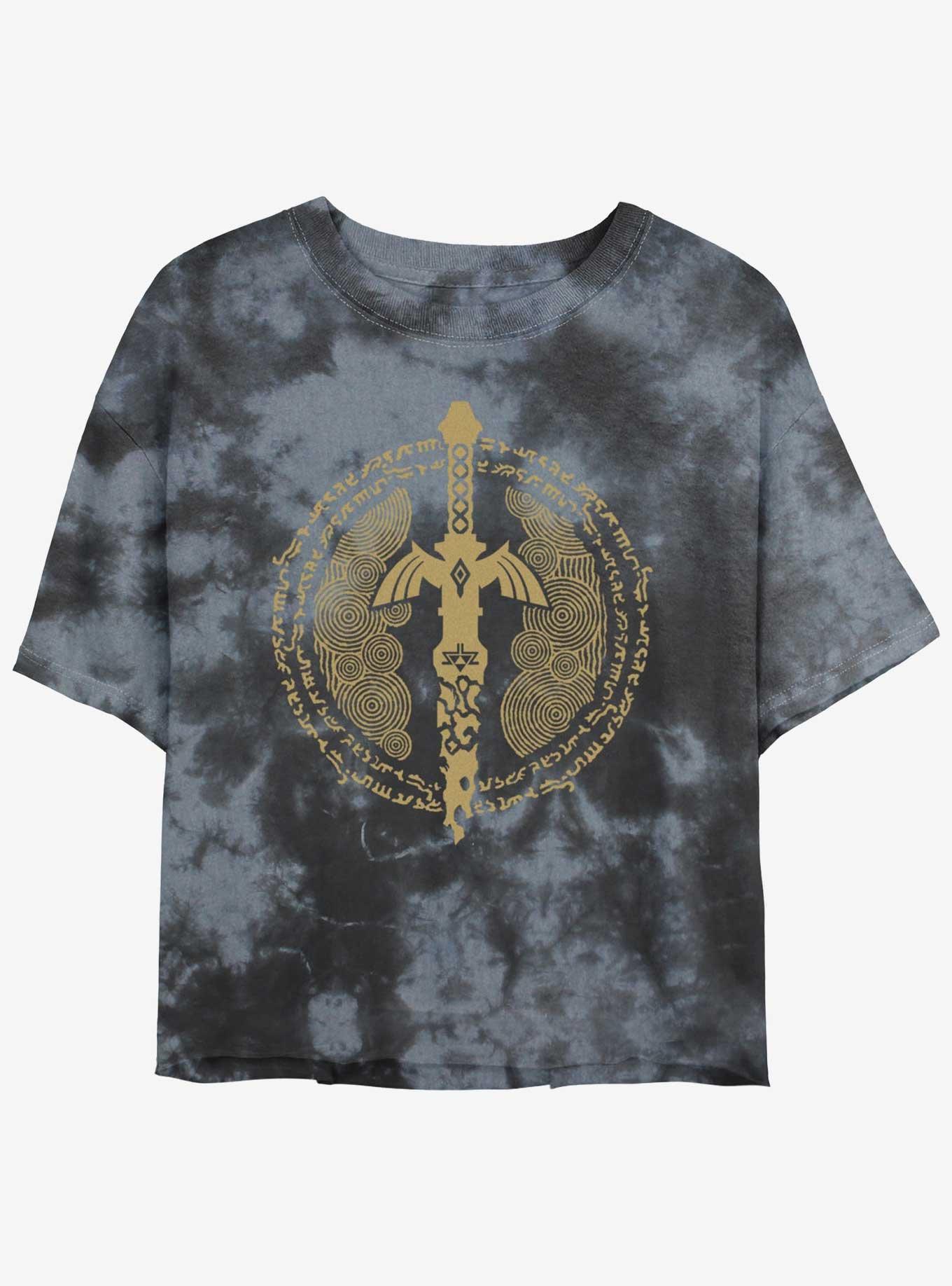 The Legend of Zelda Master Sword Icon Womens Tie-Dye Crop T-Shirt, , hi-res