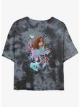 Disney The Little Mermaid Ariel Dinglehopper Womens Tie-Dye Crop T-Shirt, BLKCHAR, hi-res
