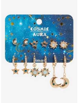 Cosmic Aura Gold Celestial Earring Set, , hi-res
