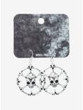 Skull & Crossbones Circle Drop Earrings, , hi-res
