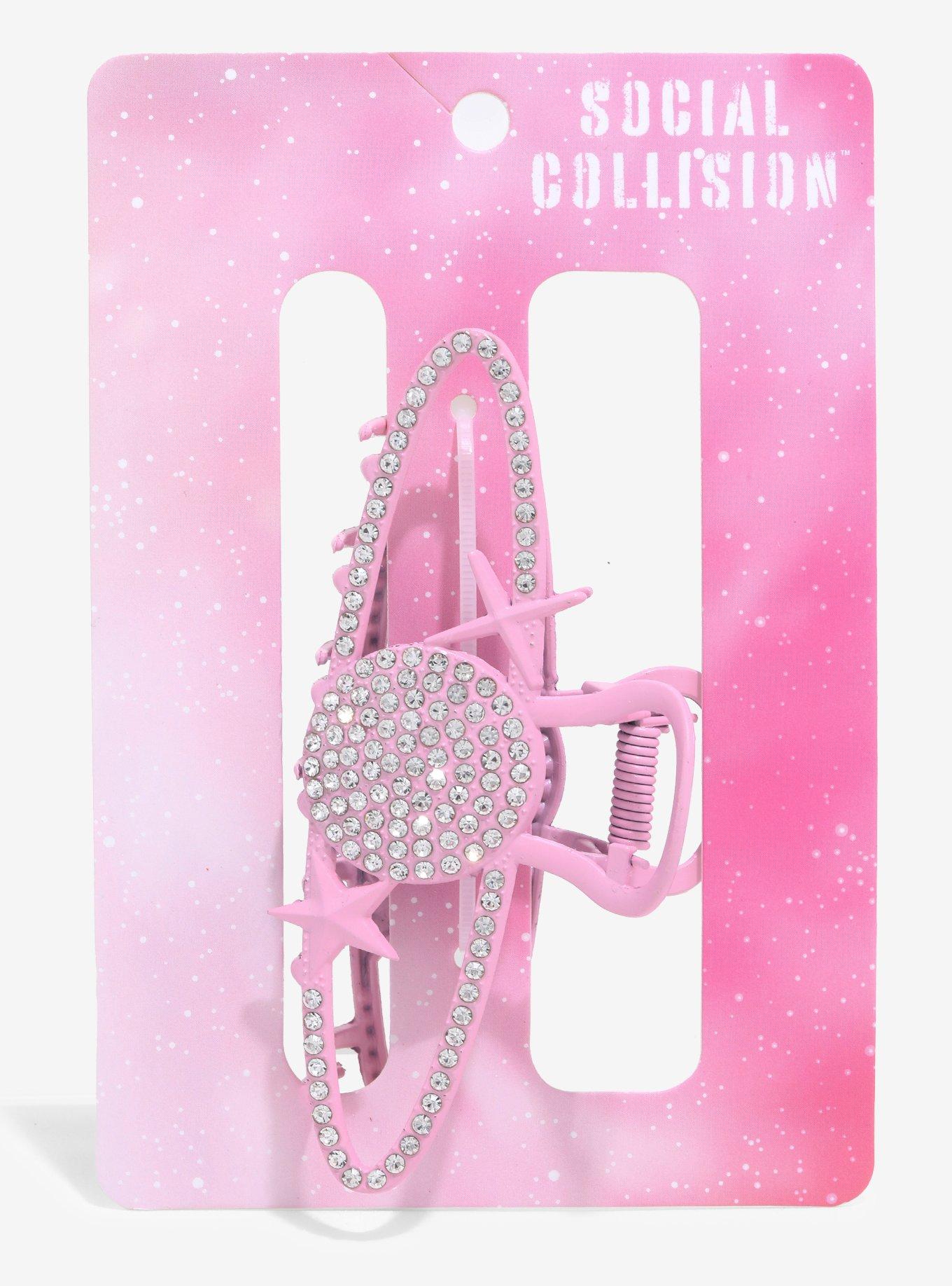 Social Collision® Pink Bling Planet Claw Hair Clip, , hi-res