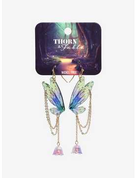 Thorn & Fable Butterfly Wing Flower Drop Earrings, , hi-res