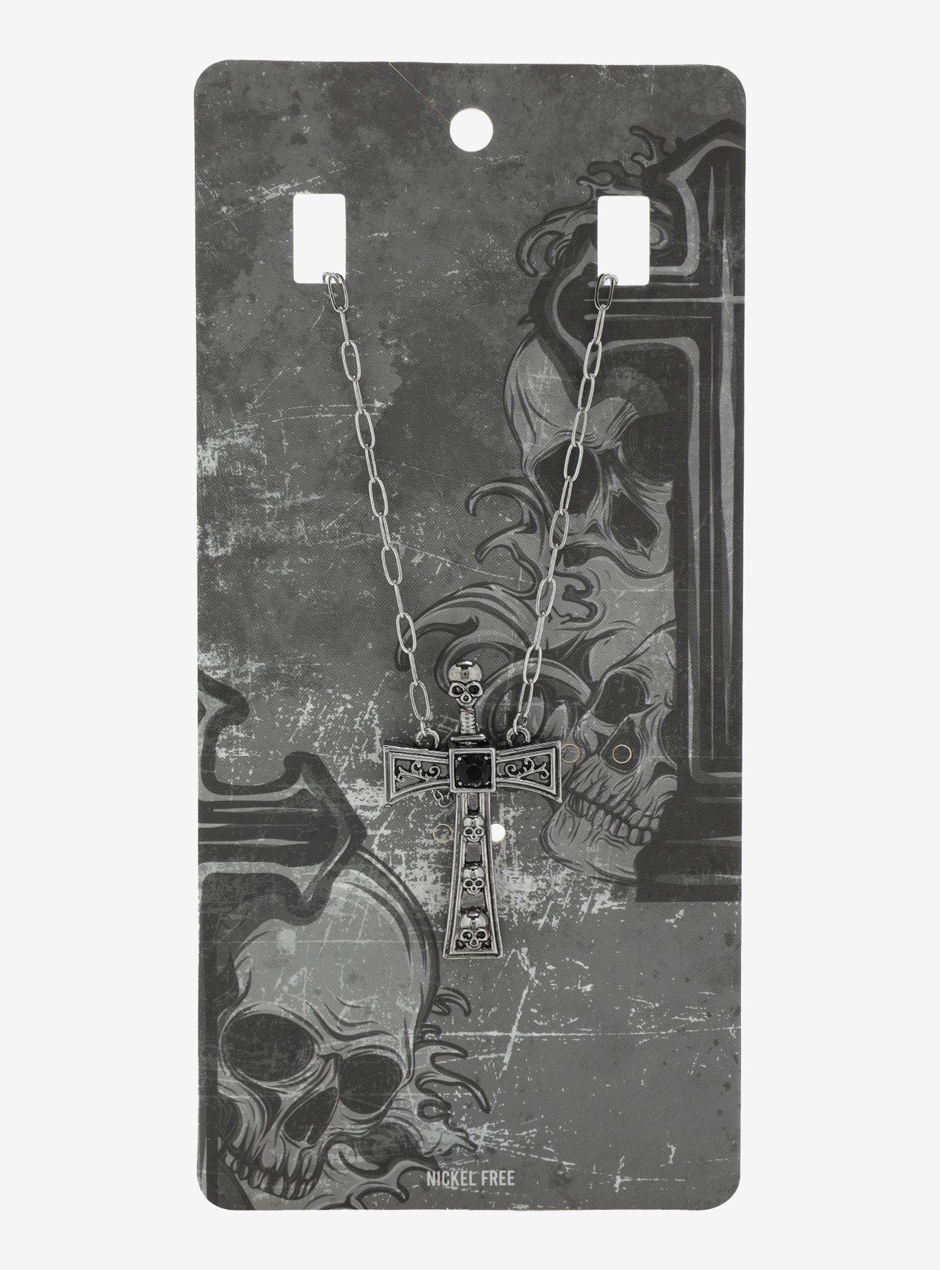 Skull Cross Sword Necklace, , hi-res