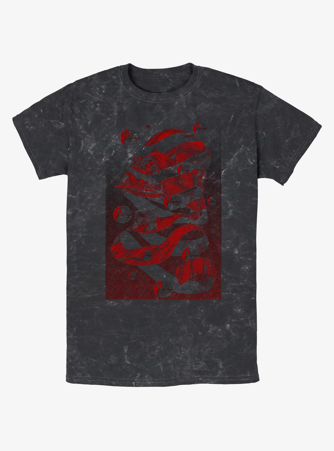 Star Wars Escher Vader Poster Mineral Wash T-Shirt, BLACK, hi-res