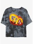 Disney The Little Mermaid Ursula Transformation Girls Tie-Dye Crop T-Shirt, BLKCHAR, hi-res