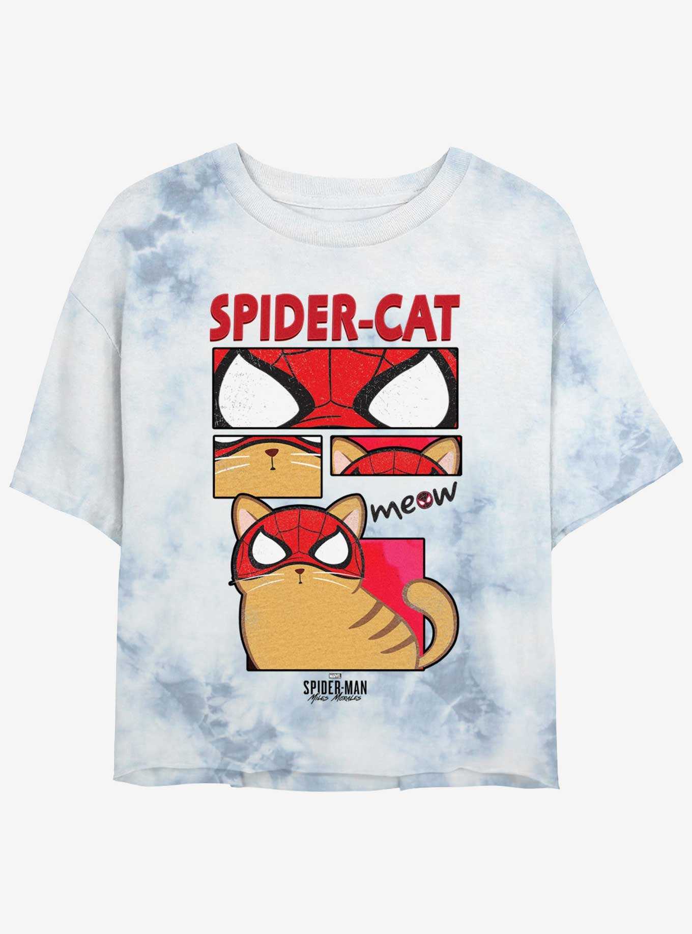 Marvel Spider-Man: Across the Spider-Verse Spider-Cat Girls Tie-Dye Crop T-Shirt, , hi-res