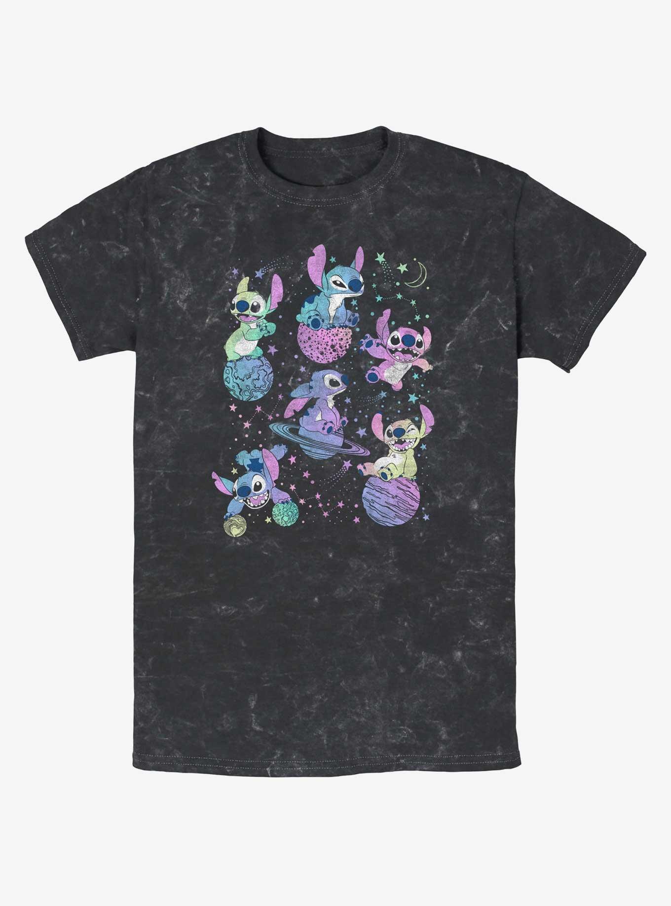 Disney Lilo & Stitch Planetary Stitch Mineral Wash T-Shirt, BLACK, hi-res