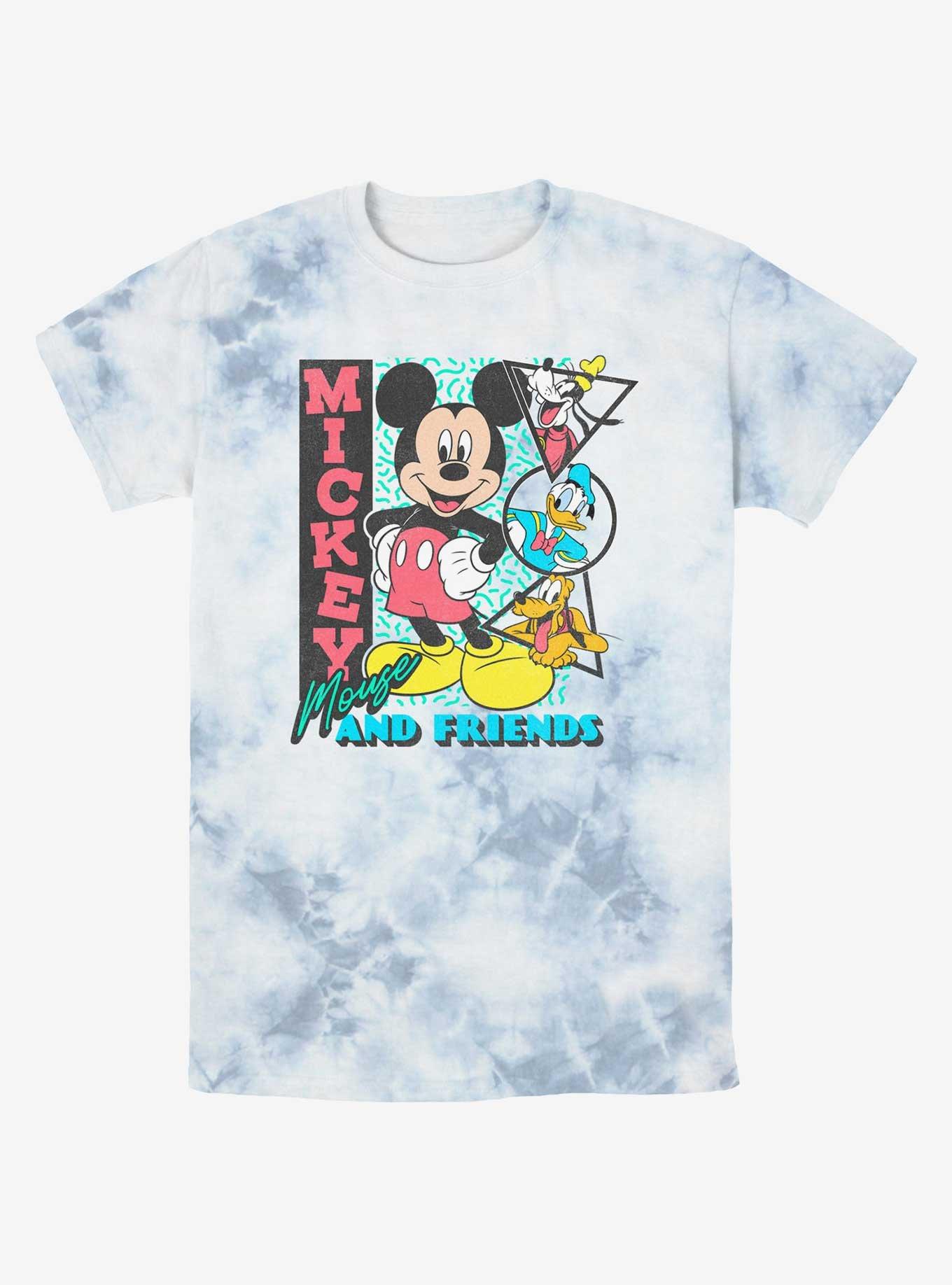 Disney Mickey Mouse Friends Goofy Donald and Pluto Tie-Dye T-Shirt