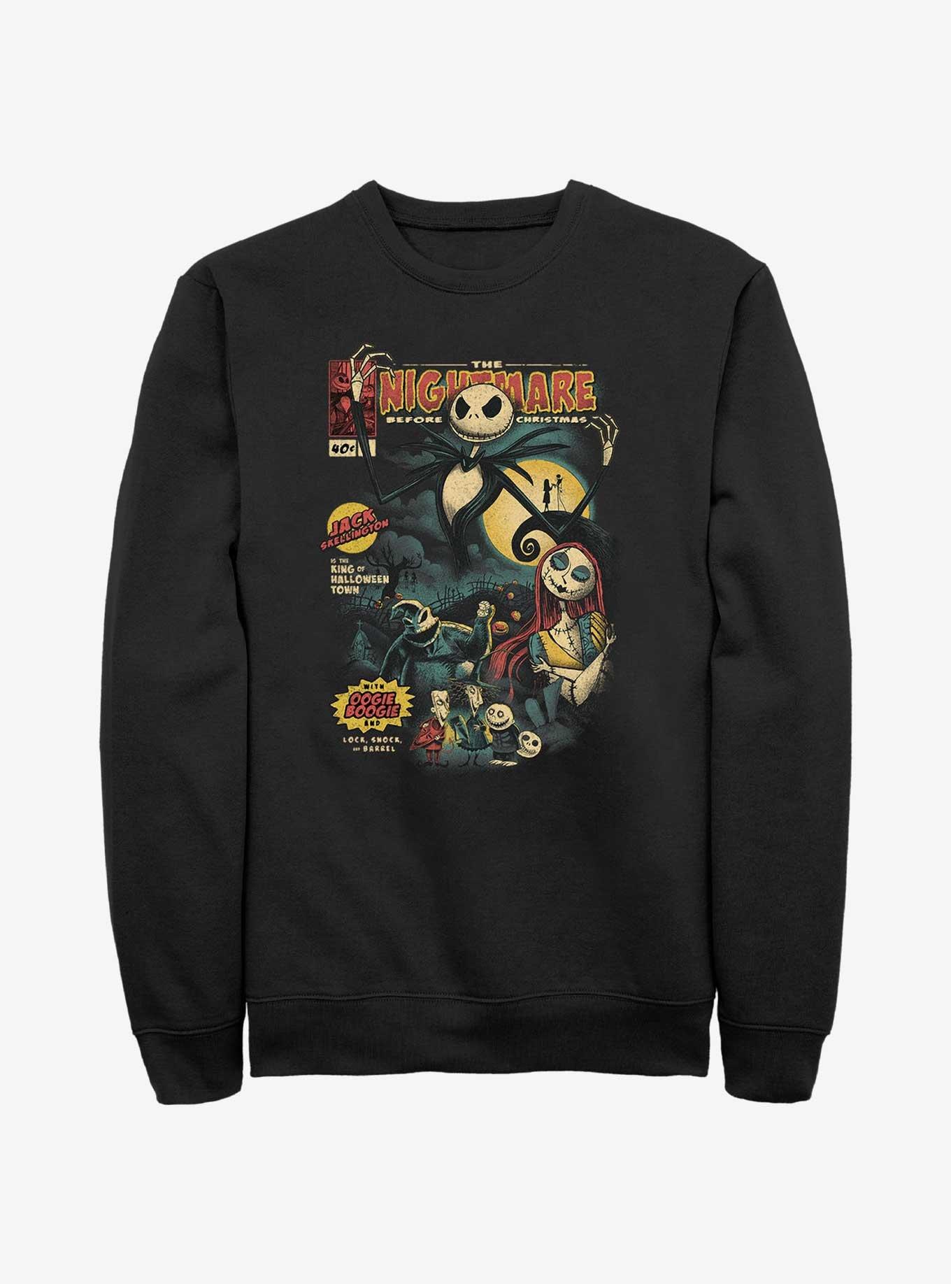 Disney The Nightmare Before Christmas Jack Skellington King of Halloween Comic Cover Sweatshirt, BLACK, hi-res